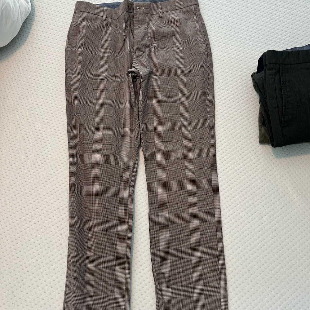 Old Navy Men's Brown Glen Plaid Dress Pants